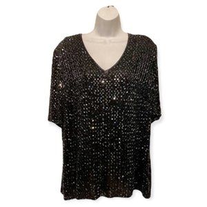 Vintage 1970’s Frank Usher Sequin 100% Silk blouse size large